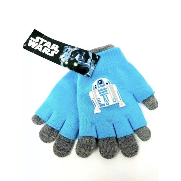 Gloves Star Wars R2D2 Blue Gray Kids Winter Featuring New With Tags - Picture 7 of 8
